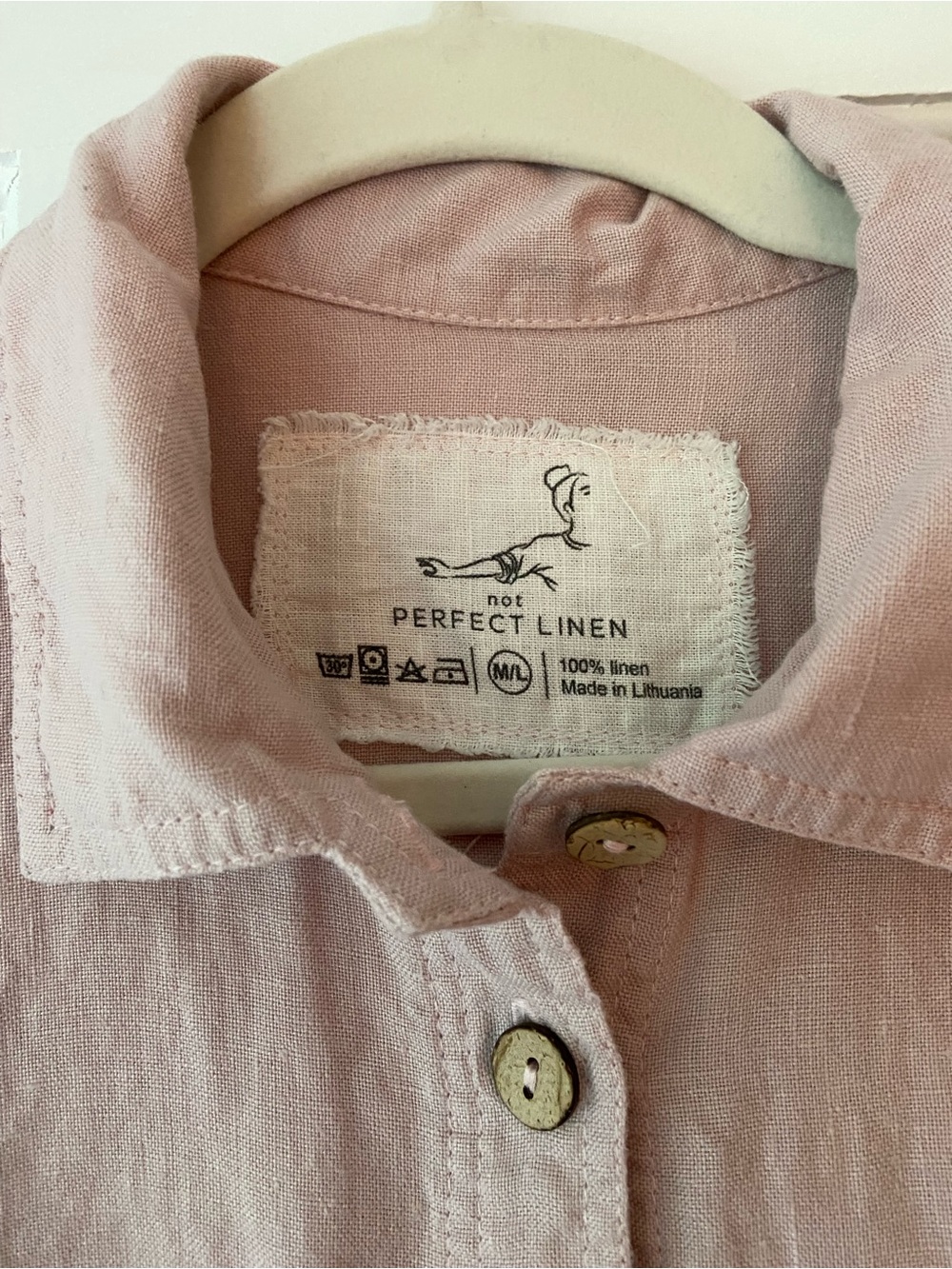 Dijon notPERFECTLINEN Shirt in Dusty Rose, Size M/L - Picture 2 of 4